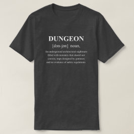 白抜きテキストでおもしろダンジョン冒険の定義 Tシャツ
