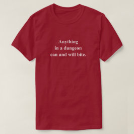 白抜きテキストでダンジョン内で起こる面白い一コマ Tシャツ