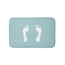 白押された足跡(青い)