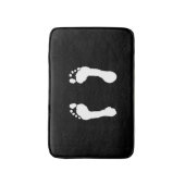 白押された足跡(黒) バスマット (正面縦)