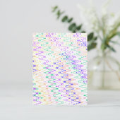 白抽象芸術ジグザグ葉書 ポストカード (スタンド正面)