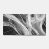 白抽象芸術煙の渦巻き デスクマット (正面)