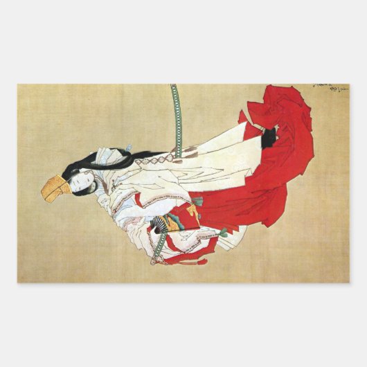 白拍子、北斎白拍子、北斎、浮世絵 長方形シール (正面)