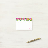 白数々の色のかわいい花 ポストイット (デスク上)