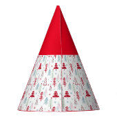 白数々の色のクリスマスツリー パーティーハット (裏面)
