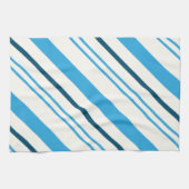 白数々の色のストライプ青い色 キッチンタオル (横)