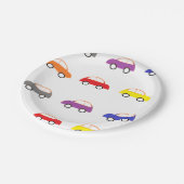 白数々の色のミニカー ペーパープレート (アングル)