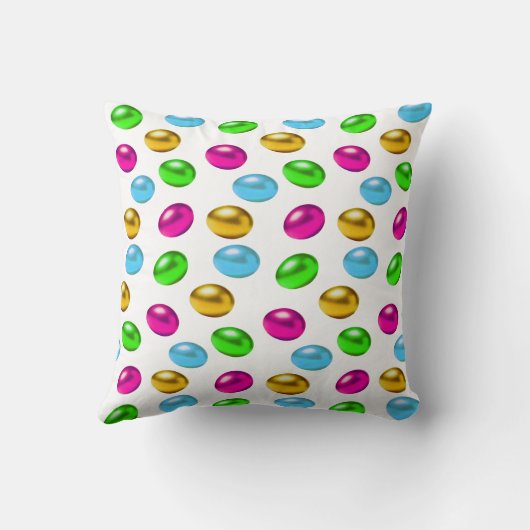 白数々の色の復活祭の卵 クッション (裏面)