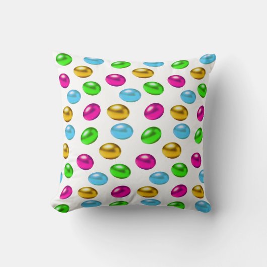 白数々の色の復活祭の卵 クッション (正面)