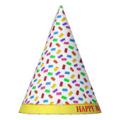 白数々の色の熊 パーティーハット (左)