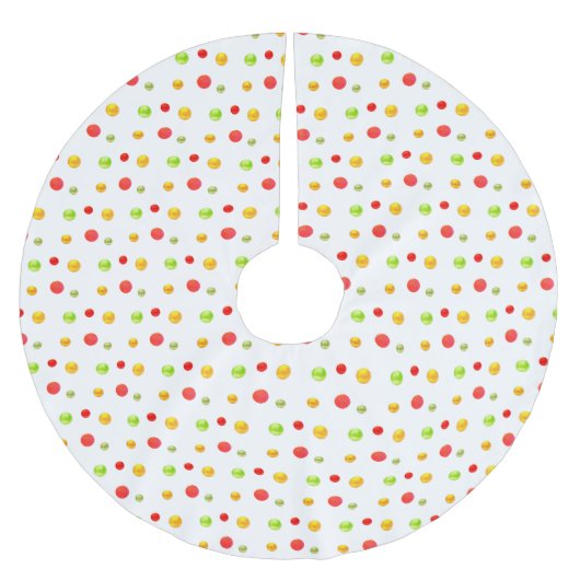 白数々の色の紙吹雪 ブラッシュドポリエステルツリースカート (正面)