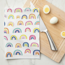白数々の虹 キッチンタオル