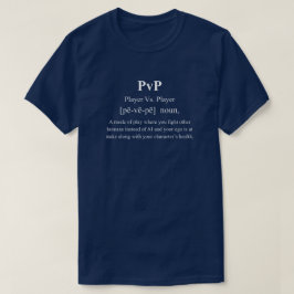 白文字で定義された面白いビデオゲームのPVP Tシャツ