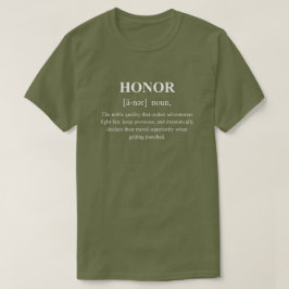 白文字で面白いキャラクターの定義を称える Tシャツ