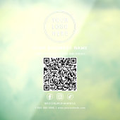 白文字のビジネス ロゴ QR コード ウィンドウサイン (シート3)