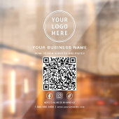 白文字のビジネス ロゴ QR コード ウィンドウサイン (シート2)