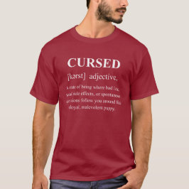 白文字の呪われた面白魔法の定義 Tシャツ