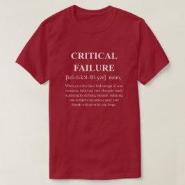 白文字の面白い定義:大失敗 Tシャツ