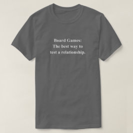 白文字の面白フレーズのボードゲームテスト Tシャツ