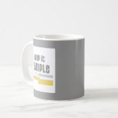 白文字デザイン保白のシンプルマグ コーヒーマグカップ (正面左)