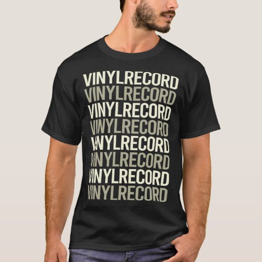 白文字レコード Tシャツ (正面)