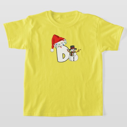白文字Dのクリスマスギフト Tシャツ (レイダウン)