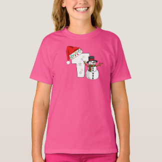 白文字tのクリスマスギフト tシャツ