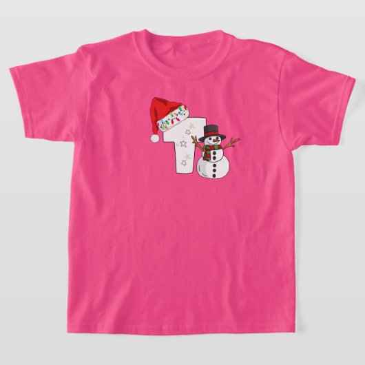 白文字tのクリスマスギフト tシャツ (レイダウン)