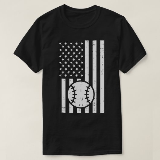 白旗野球ヴィンテージ愛国運動選手 Tシャツ (デザイン正面)