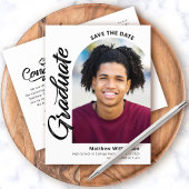 白日救卒業写真アーチ黒文字 インビテーションポストカード