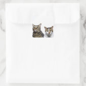 白日本のい背景に猫とマンクス猫 スクエアシール (バッグ)