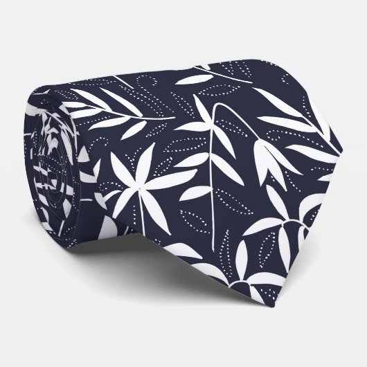 白日本の文様竹離れ ネクタイ (ロール)