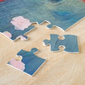 白日本の猫の少女 ジグソーパズル (側面)