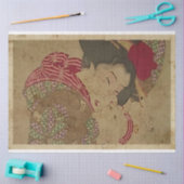 白日本の猫浮世絵女スタイルNo6 薄葉紙 (クラフト)