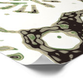 白日本の花アンティークデザイン ポスター (角)