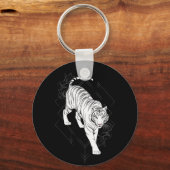 白日本の虎の芸術 キーホルダー (正面)