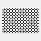 白日本の黒の幾何学模様 ラッピングペーパーシート (正面2)
