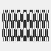 白日本の黒の幾何学模様 ラッピングペーパーシート (正面)