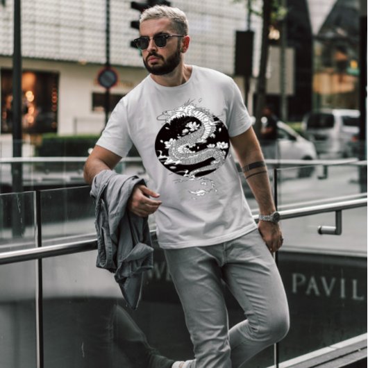 白日本の龍 Tシャツ