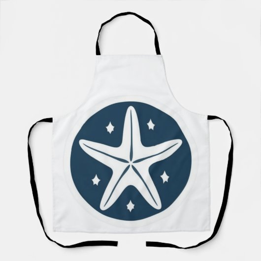 白星付きヒトデ エプロン (正面)