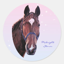 白星付き栗の馬 ラウンドシール