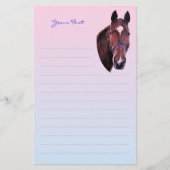 白星芸術文筆紙付き栗馬 便箋 (正面)