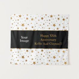 白星/金ゴールド星（メッセージ/写真記念日） タペストリー