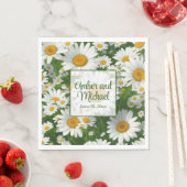 白春フローラ白デイジー緑 スタンダードランチョンナプキン (インサイチュ)