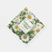 白春フローラ白デイジー緑 スタンダードランチョンナプキン (角)