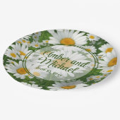 白春フローラ白デイジー緑 ペーパープレート (アングル)