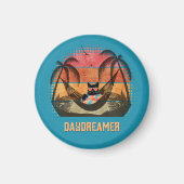 白昼夢クール猫のトロピカルエスケープサークル マグネット (正面)