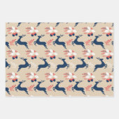 白昼期の北欧クリスマスツリーとデアー ラッピングペーパーシート (正面)