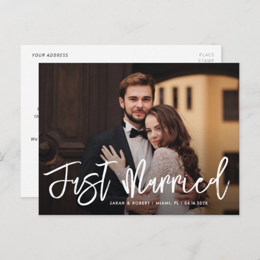 白書たった今結婚しました結婚発表 ポストカード (正面/裏面)