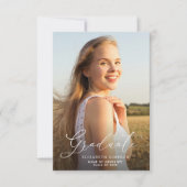 白書の卒業招待状と発表 サンキューカード (正面)